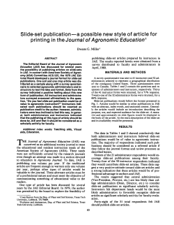 Slide-Set Publication-A Possible New Style of Article for Printing In