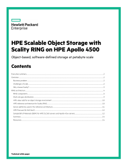 HPE Scalable Object Storage with Scality RING on HPE Apollo 4500