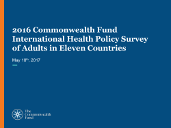 2015 Commonwealth Fund International Health Policy Survey of