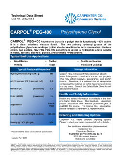 CARPOL PEG PEG---400 400 400 Polyethylene Glycol
