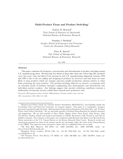 Multi-Product Firms and Product Switching
