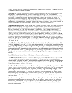 2012-13 Rutgers University Senate Leadership and Board