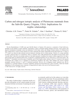 Carbon and nitrogen isotopic analysis of Pleistocene mammals from