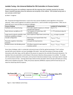 Lambda Tuning&mdash;the Universal Method for PID