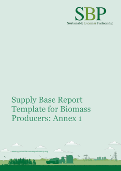 Supply Base Report Template for Biomass Producers: Annex 1