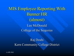 MIS Employee Reporting With Banner HR