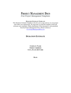 Duration Estimate Template