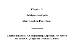 Chapter 11: Refrigeration Cycles