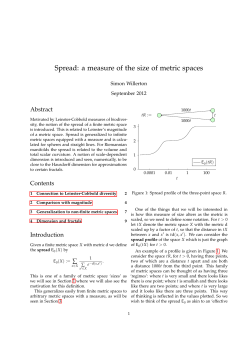 Spread: a measure of the size of metric spaces