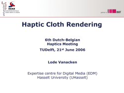 Haptic Cloth Rendering 6th Dutch-Belgian Haptics