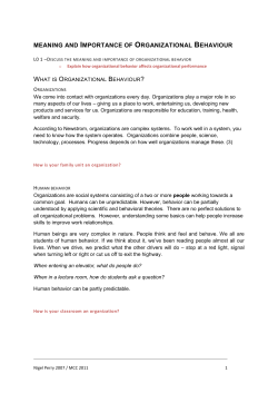 meaning and Importance of Organizational Behaviour