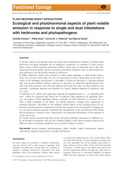 Ecological and phytohormonal aspects of plant volatile emission in