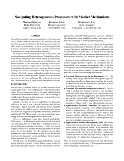 Navigating Heterogeneous Processors with Market Mechanisms
