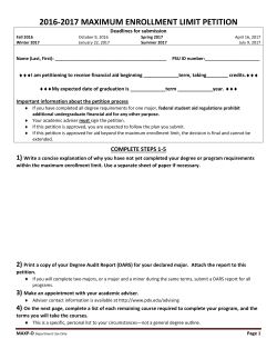 2016-2017 maximum enrollment limit petition