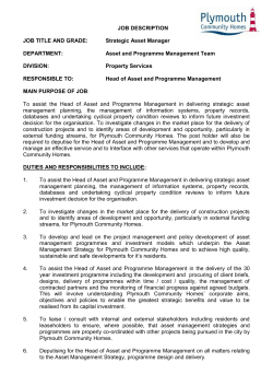 job description - Plymouth Community Homes