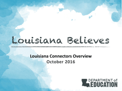 Louisiana Connectors Overview October 2016