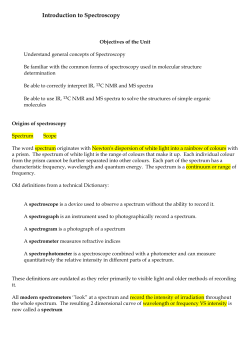 Introduction to Spectrometry