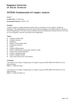 Fundamentals of Complex