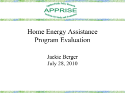 Home Energy Assistance Program Evaluation