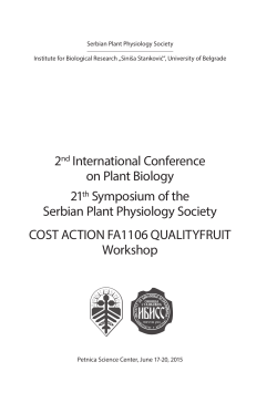 2nd International Conference on Plant Biology 21th Symposium of
