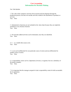 Cost Accounting Information for Decision Making