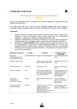 FD 06 - Properties of hazardous chemicals (Solids)