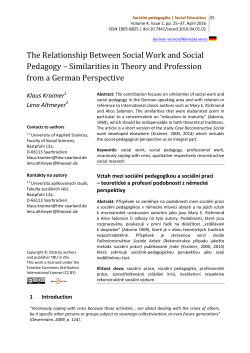 The Relationship Between Social Work and Social Pedagogy