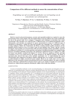 Comparison of five different methods to assess the concentration of
