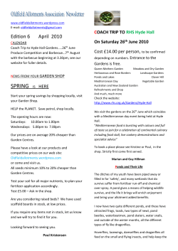 COACH TRIP TO RHS Hyde Hall On Saturday 26