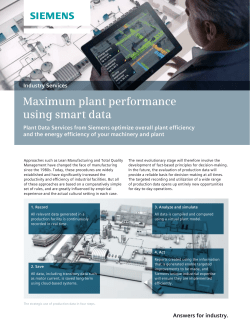 Maximum plant performance using smart data