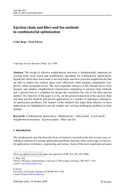 Ejection chain and filter-and-fan methods in combinatorial optimization
