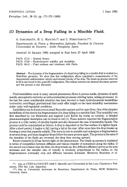 2D Dynamics of a Drop Falling in a Miscible Fluid.
