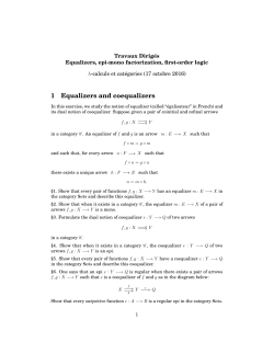 1 Equalizers and coequalizers