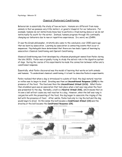 conditioned response classical conditioning