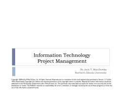 Information Technology Project Management * Third Edition