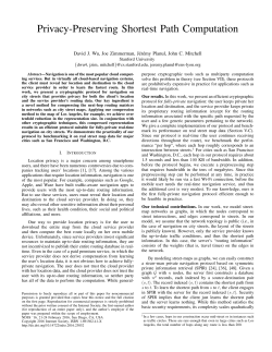 Privacy-Preserving Shortest Path Computation