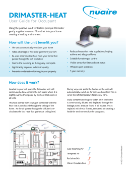 Nuaire DRIMASTER-HEAT User Guide for Occupant