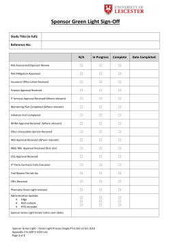 Sponsor Green Light Sign-Off