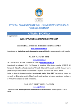 attivita` sportiva - Universit&agrave; Cattolica del Sacro Cuore