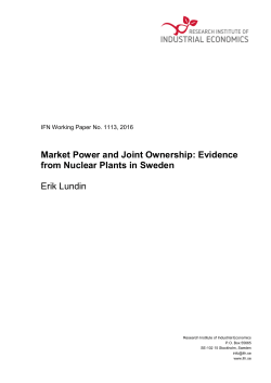 Market Power and Joint Ownership: Evidence from Nuclear Plants in