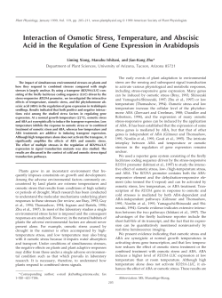Interaction of Osmotic Stress, Temperature, and Abscisic