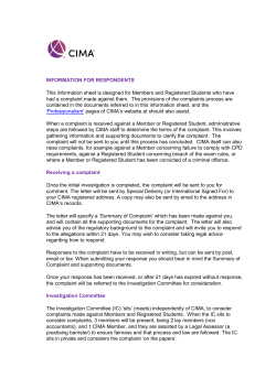 INFORMATION FOR RESPONDENTS This information sheet
