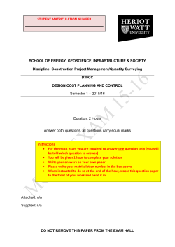 DO NOT REMOVE THIS PAPER FROM THE EXAM HALL SCHOOL