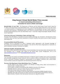 Press Release Launch King Hassan II Water Prize Final EN