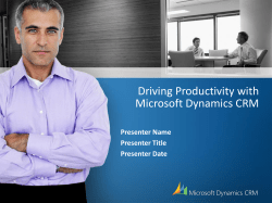 Microsoft Dynamics CRM`s usability and its quick time-to