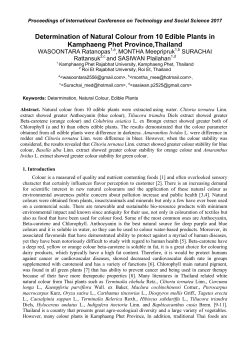 Determination of Natural Colour from 10 Edible Plants in