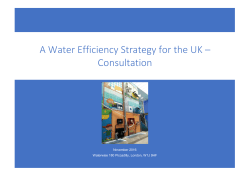 A Water Efficiency Strategy for the UK &ndash; Consultation