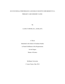 Occupational Therapy and Dementia - MacSphere
