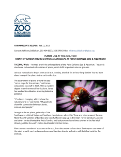 PLANTS LIVE AT THE ZOO, TOO! MONTHLY GARDEN TOURS