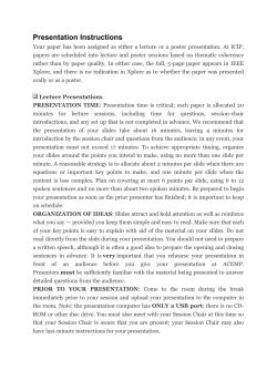 Presentation Instructions - ACEMP-METU